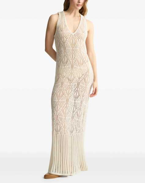 Rochii lungi Liu Jo Lace crochet maxi dress Beige Femei (BM 17391589) 3