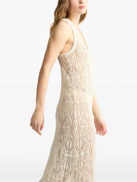 Rochii lungi Liu Jo Lace crochet maxi dress Beige Femei (BM 17391589) 5