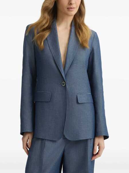 Sacouri Liu Jo Single-breasted blazer Blue Femei (BM 17391604) 4
