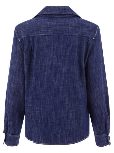 Camasi office INES DE LA FRESSANGE Evana shirt Blue Femei (BM 17391957) 2