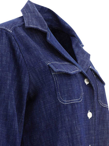 Camasi office INES DE LA FRESSANGE Evana shirt Blue Femei (BM 17391957) 4