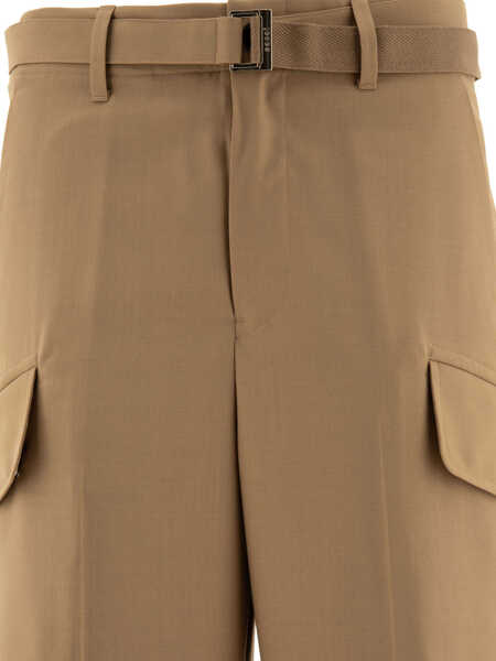 Pantaloni casual Sacai Belted trousers Beige Barbati (BM 17392449) 3