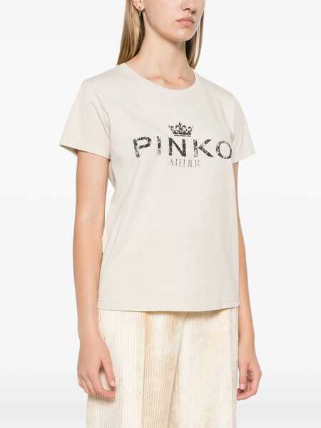 Tricouri Pinko Bussolotto t-shirt Beige Femei (BM 17392452) 3