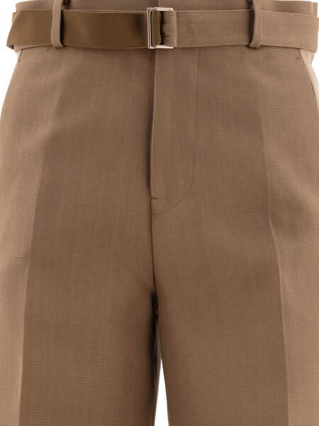 Pantaloni casual Sacai Tailored belted trousers Beige Femei (BM 17392872) 3