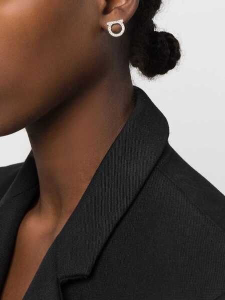 Cercei Ferragamo Gancini Crystals earrings Silver Femei (BM 17393610) 2