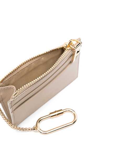 Portofele Ferragamo Leather card case with key ring Beige Femei (BM 17393712) 3