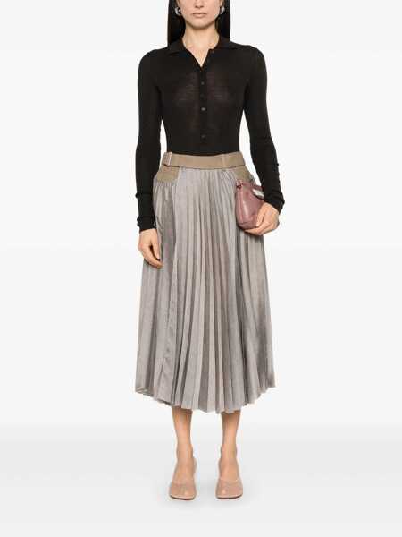 Fuste casual Sacai Pleated skirt Beige Femei (BM 17393820) 2