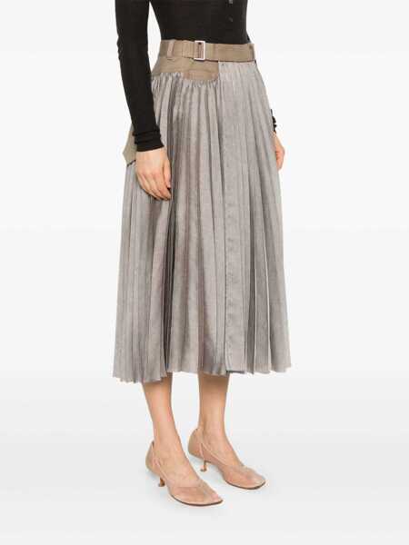 Fuste casual Sacai Pleated skirt Beige Femei (BM 17393820) 3