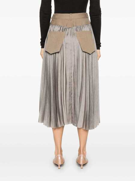 Fuste casual Sacai Pleated skirt Beige Femei (BM 17393820) 4