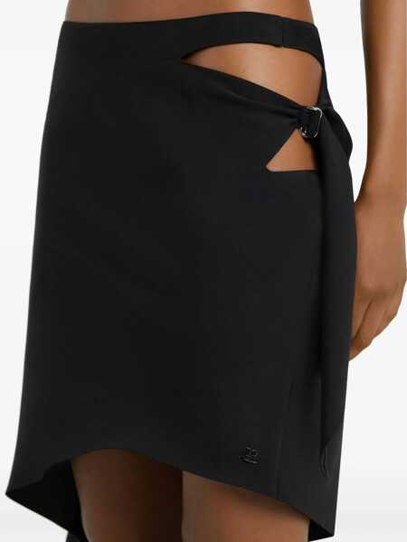 Fuste casual COURRGES Cut out skirt with knot Black Femei (BM 17393832) 5