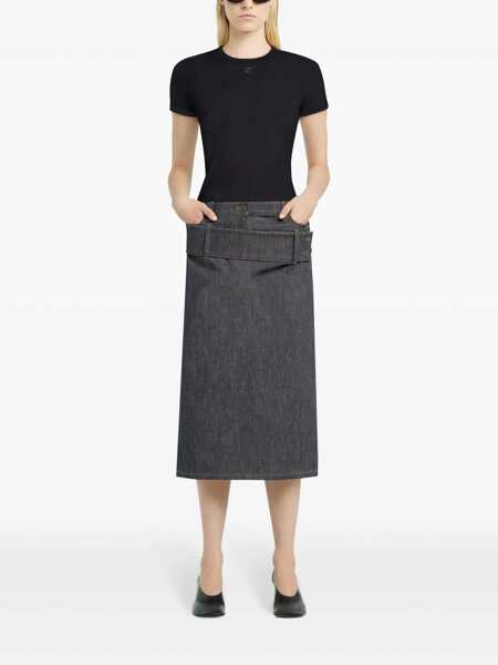 Tricouri COURRGES Crew-neck t-shirt with logo Black Femei (BM 17393856) 2