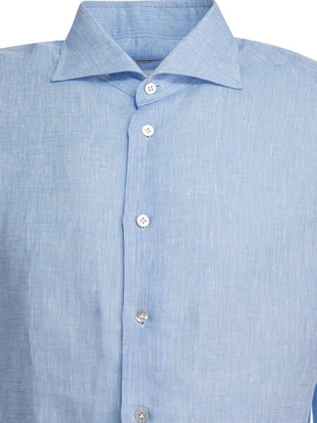 Camasi casual BORRIELLO Casual linen shirt Light blue Barbati (BM 17393994) 3