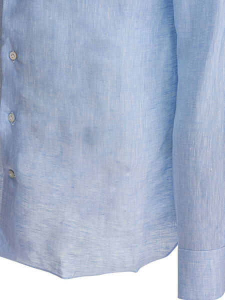 Camasi casual BORRIELLO Casual linen shirt Light blue Barbati (BM 17393994) 4