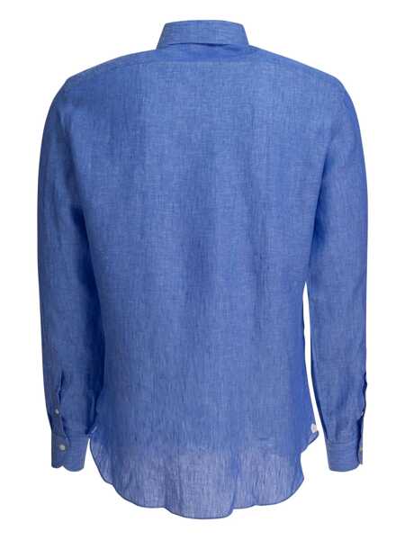 Camasi casual BORRIELLO Casual linen shirt Light blue Barbati (BM 17393997) 2