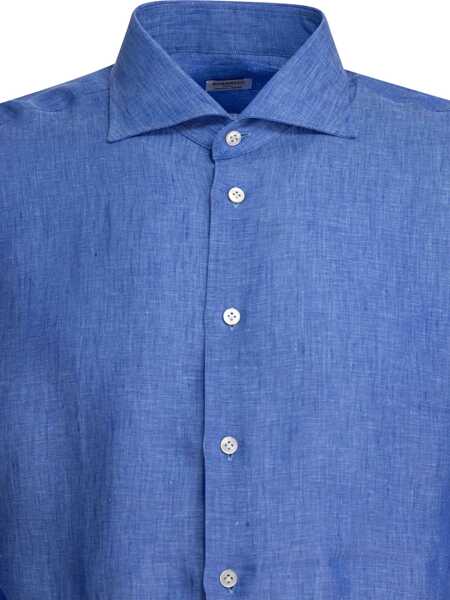 Camasi casual BORRIELLO Casual linen shirt Light blue Barbati (BM 17393997) 3