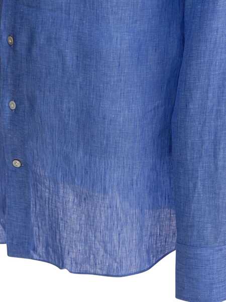 Camasi casual BORRIELLO Casual linen shirt Light blue Barbati (BM 17393997) 4
