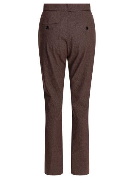Pantaloni casual Max Mara Denim-effect cotton trousers Brown Femei (BM 17394054) 2