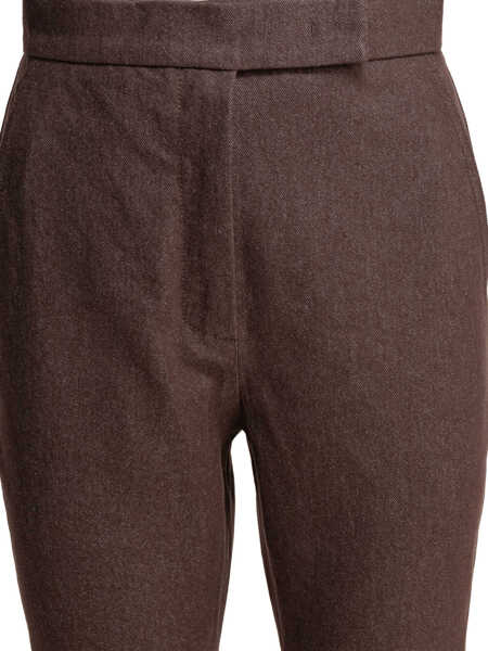 Pantaloni casual Max Mara Denim-effect cotton trousers Brown Femei (BM 17394054) 3