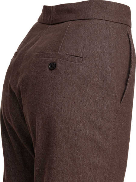 Pantaloni casual Max Mara Denim-effect cotton trousers Brown Femei (BM 17394054) 4