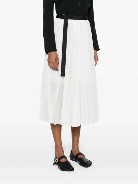 Fuste casual Sacai Pleated skirt White Femei (BM 17394417) 3