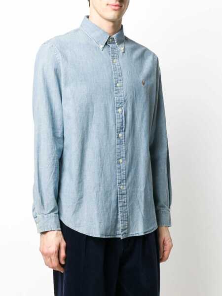 Camasi de blugi Ralph Lauren Custom-fit chambray shirt Light blue Barbati (BM 17394876) 3
