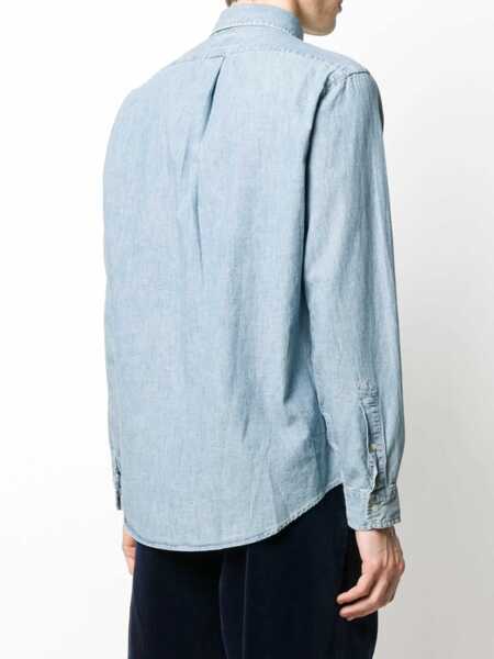 Camasi de blugi Ralph Lauren Custom-fit chambray shirt Light blue Barbati (BM 17394876) 4