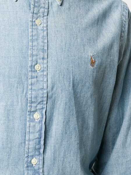 Camasi de blugi Ralph Lauren Custom-fit chambray shirt Light blue Barbati (BM 17394876) 5