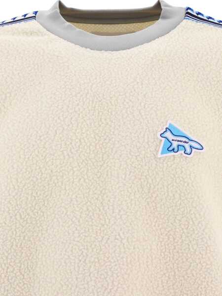 Pulovere AND WANDER and wander x Maison Kitsun fleece sweater White Barbati (BM 17394954) 3