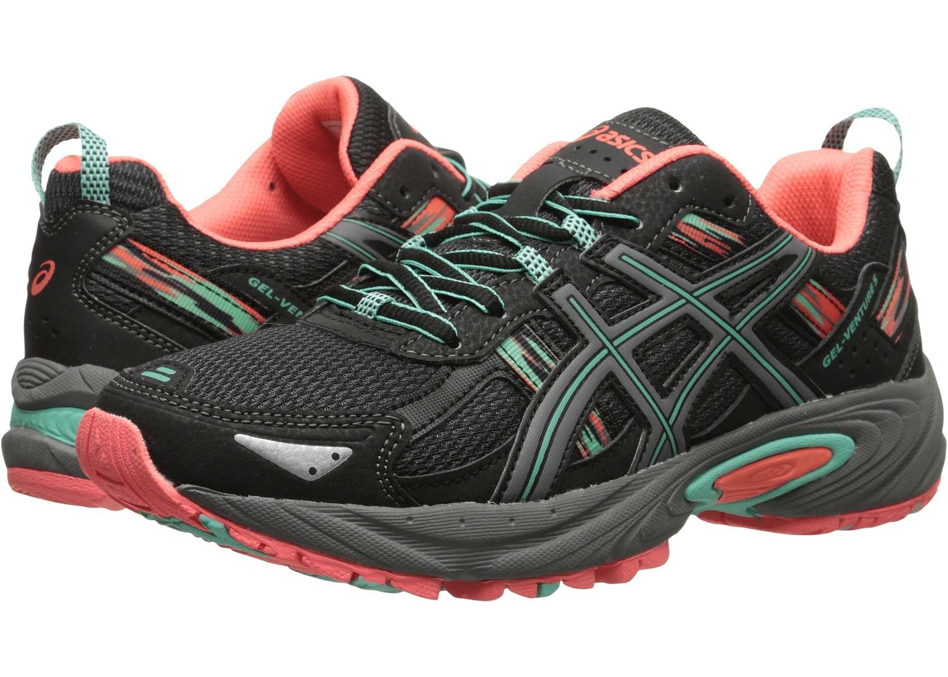 Tenis ASICS Gel-Venture® 5 Black/Aqua Mint/Flash Coral