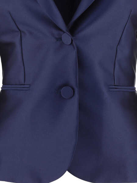 Sacouri F.IT Satin single-breasted blazer Blue Femei (BM 17395080) 3