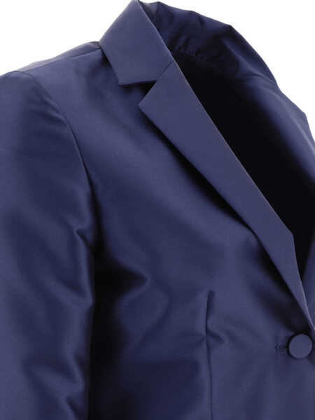 Sacouri F.IT Satin single-breasted blazer Blue Femei (BM 17395080) 4