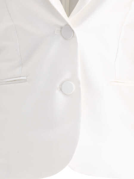 Sacouri F.IT Satin single-breasted blazer White Femei (BM 17395086) 3