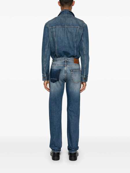 Blugi drepti Alexander McQueen Jeans with logo detail Blue Barbati (BM 17395164) 2