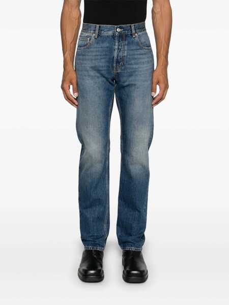Blugi drepti Alexander McQueen Jeans with logo detail Blue Barbati (BM 17395164) 3