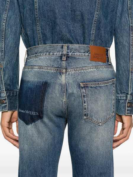 Blugi drepti Alexander McQueen Jeans with logo detail Blue Barbati (BM 17395164) 5