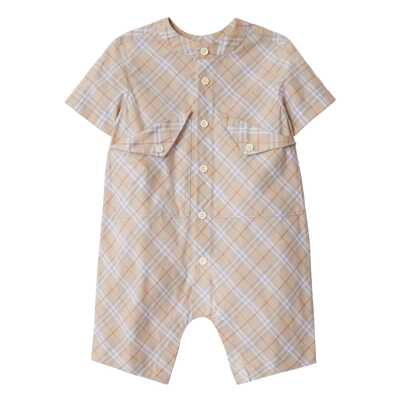 Burberry Kids Treninguri Check cotton playsuit
