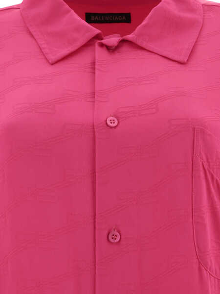 Camasi office Balenciaga Shirt with jacquard logo Fuchsia Femei (BM 17395251) 3