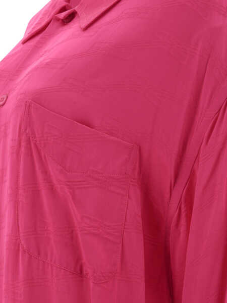 Camasi office Balenciaga Shirt with jacquard logo Fuchsia Femei (BM 17395251) 4