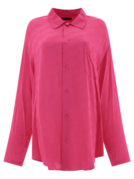 Camasi office Balenciaga Shirt with jacquard logo Fuchsia Femei (BM 17395251) 1