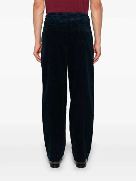 Pantaloni casual Ralph Lauren Pleated corduroy trousers Blue Barbati (BM 17395794) 4