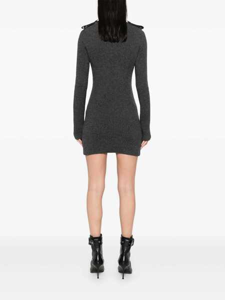 Rochii elegante Alexander McQueen Ribbed mini dress Grey Femei (BM 17395827) 4