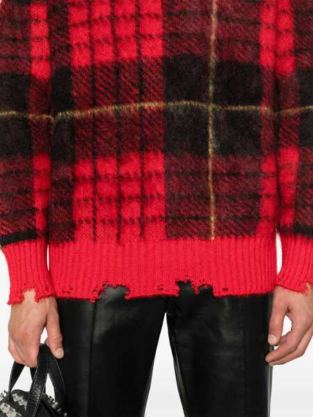Pulovere Alexander McQueen Tartan Distressed sweater Red Barbati (BM 17395833) 5