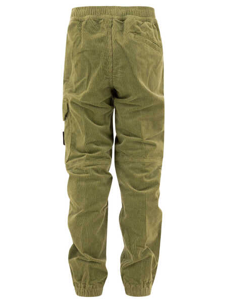 Pantaloni casual Stone Island Junior Corduroy trousers Green Baieti (BM 17395989) 2