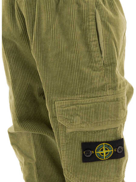 Pantaloni casual Stone Island Junior Corduroy trousers Green Baieti (BM 17395989) 4