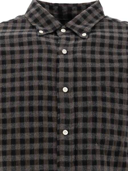 Camasi casual Beams Plus BD Gingham Check Shaggy Shirt Grey Barbati (BM 17396361) 3