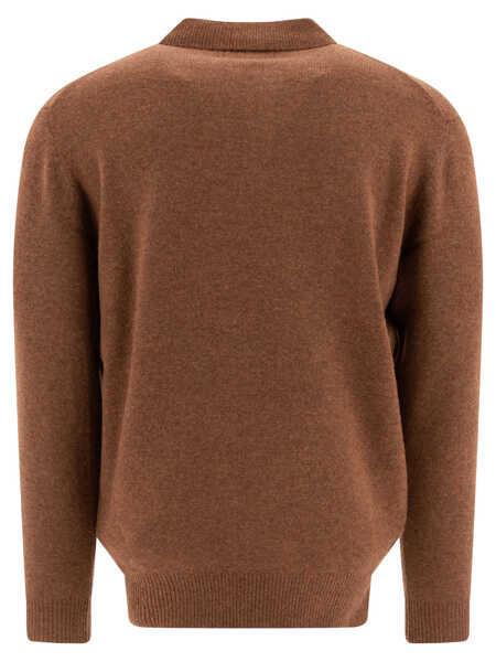 Tricouri Polo Beams Plus Wool polo sweater Brown Barbati (BM 17396412) 2