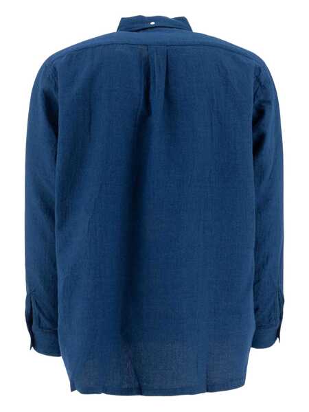 Camasi casual Beams Plus Panama Shirt Blue Barbati (BM 17396439) 2