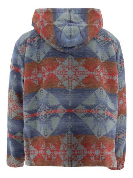 Bluze de trening Beams Plus MIL Smock Jacquard Shaggy hoodie Blue Barbati (BM 17396451) 2