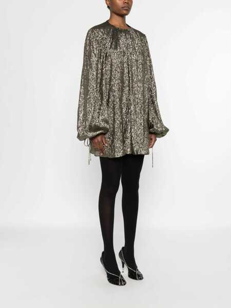 Rochii elegante Chloe Silk flared dress Gold Femei (BM 17397012) 3