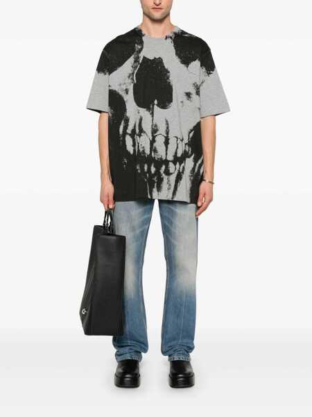 Tricouri Alexander McQueen T-shirts Grey Barbati (BM 17397096) 2